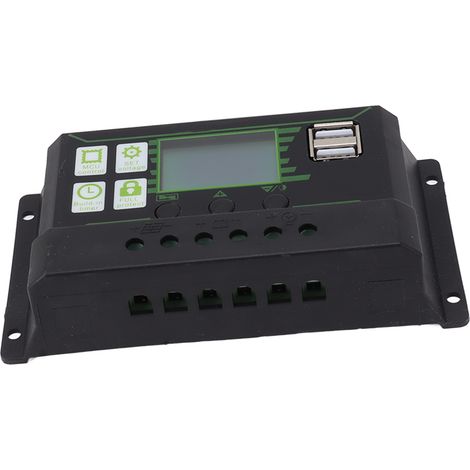 Régulateur de charge solaire PWM double port USB avec grand écran LCD 60 A (1/5)