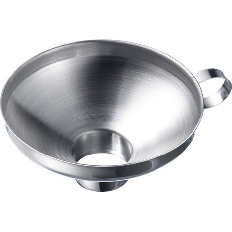 Imbuto per marmellate e conserve con collo di riempimento lungo, diametro del collo di riempimento (interno circa 3,5 cm), acciaio inossidabile, argento (1/5)