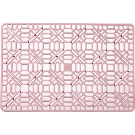 Tapis de protection pour évier de cuisine en acier inoxydable résistant à la chaleur en silicone (rose, taille : 40 x 27cm) (1/2)