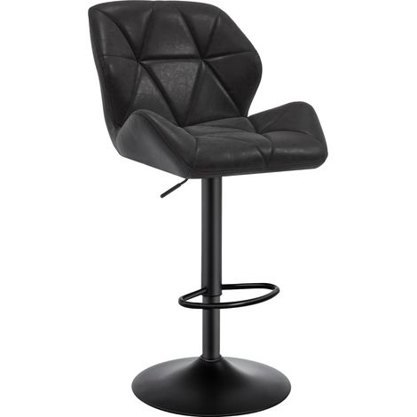 WOLTU 1x Sgabelli da Bar Design con Schienale, Nero