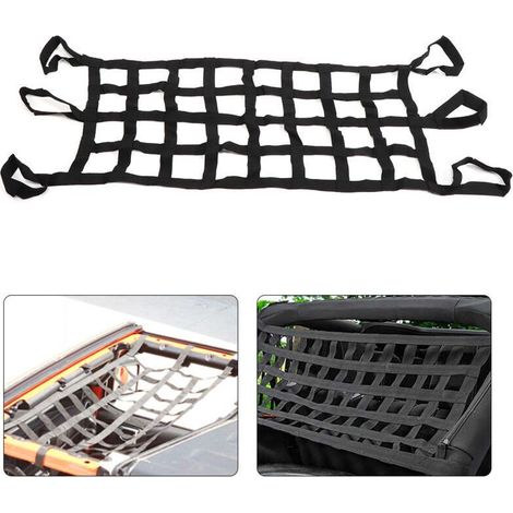 Red de almacenamiento para maletero y portón trasero, hamaca suave multifuncional compatible con Jeep Wrangler YJ TJ JK JL, malla de carga elástica (1/4)