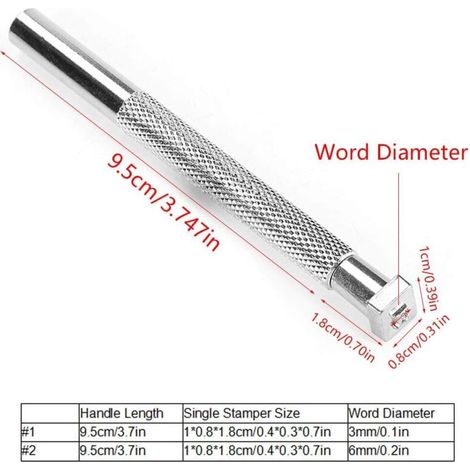 Leather punches – Set of 36 alloy steel punches (3 mm), letters and numbers, craft marking tool