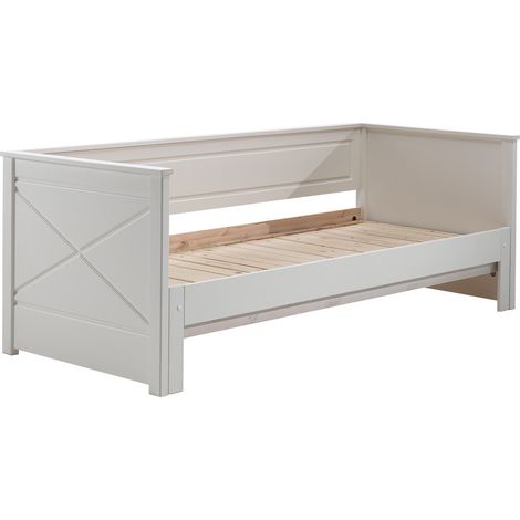 VIVIEN - Lit Extensible 90x200cm en Pin Laqué Blanc (1/4)