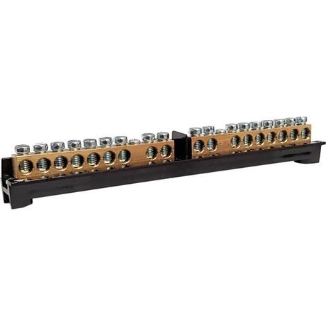 Morsettiera con connettore per cavi a 8 moduli per guida DIN TH35 (1/2)