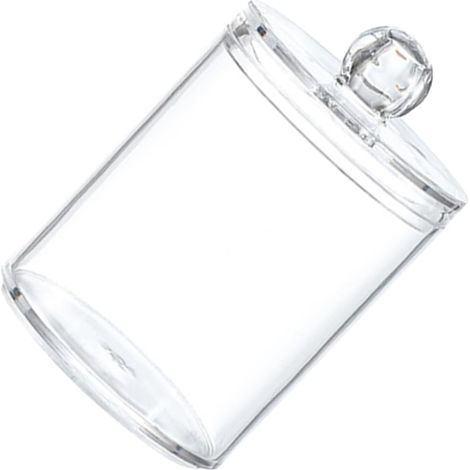 1 Boîte De Rangement, Transparente, Couvercle Étanche, Pour Boules De Coton, Cotons-Tiges, Salle De Bain (1/5)
