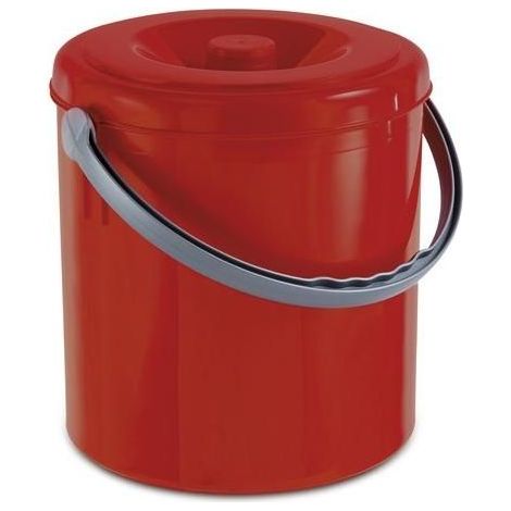 Stefanplast STF871 Eureka Pattumiera Tonda con Coperchio 25 L colore Rosso