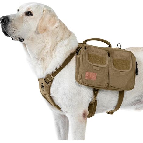 Harnais sac à dos pour chien avec poches latérales réglable et résistant pour randonnée et sorties (1/5)