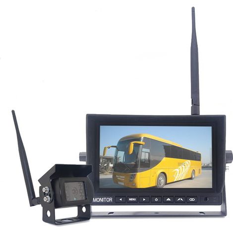 Kit de cámara de marcha atrás inalámbrica digital AHD 1080P con 18 cámaras IR y monitor de 7", 12V/24V (1/3)