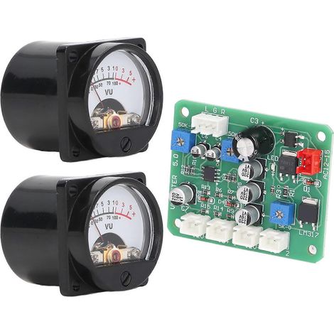 Deux panneaux de surface VU, cartes de commande d'amplificateurs de niveau audio avec rétroéclairage chaud et câbles inclus. (1/5)