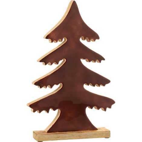 Sapin Déco en Bois "Cosy" 35cm Marron