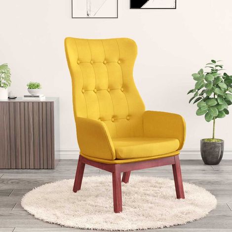 vidaXL Chaise de relaxation Jaune moutarde Tissu (1/5)