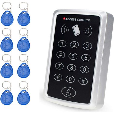 RFID 125 KHz pour Porte de Contrôle d'accès Système 1000 Utilisateurs RFID Keypad Avec 10 pièces RFID Porte-clés (T11) (1/5)