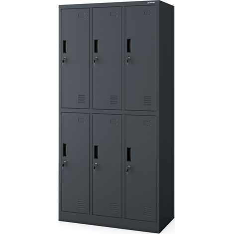 Armoire vestiaire de sécurité 6 casiers IGOR, 900 x 1850 x 450 mm, anthracite