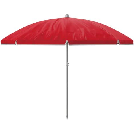 Sombrilla Polyester Acero Con Funda Color Rojo 240 cm Jardin MARBUENO SUMMER