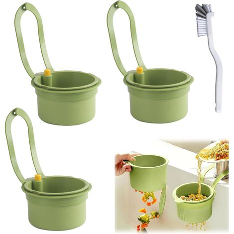 Passoire Evier Cuisine Amovible Suspendu Plastique à Bouton Pression (1/5)
