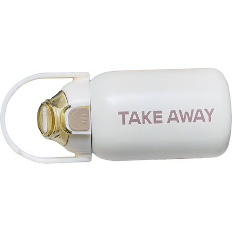 850 ml bouteille isotherme grande capacité avec bouchon à clapet et paille, gobelet thermique d'hiver pour extérieur, beige (1/5)