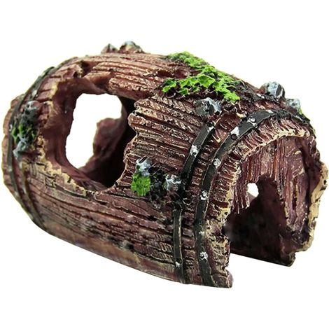 Ornement En Résine Forme De Tronc D Arbre - Abri Pour Aquarium - Cachette Pour Poissons Betta Tortues Et Reptiles - 9,5 x 7 x 5 cm - 1 Pièce (1/5)