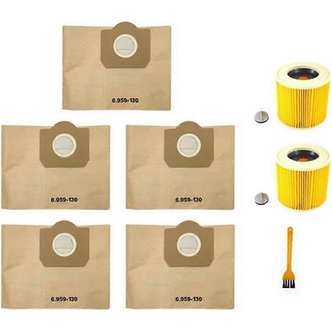 Accessoires pour aspirateur Karcher WD3 Premium WD3200 MV3 A2204 A2656 SE4001 : sac à poussière et filtre HEPA de rechange (1/5)