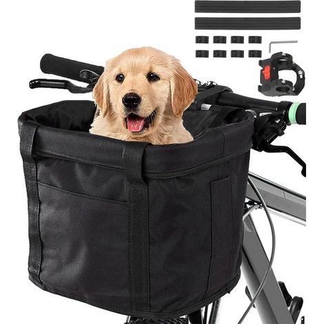 Panier de vélo pour chiens, panier étanche pour petits chiens et chats, panier de guidon en aluminium, étanche (1/5)