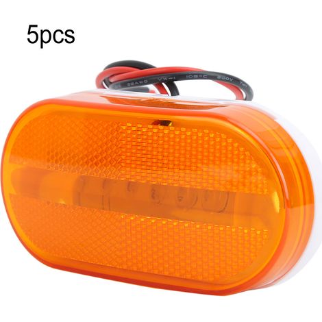 5x Feux de Position Latéraux 6LED 12V pour Camion Remorque, Indicateurs Latéraux Jaunes, Accessoire Pratique pour Poids Lourd (1/5)