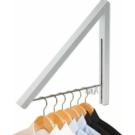 ZVD-Porte-manteau pliable peu encombrant en alliage d'aluminium, à fixer au mur, pour le salon, la chambre, la salle de bain et le bureau (1 pièce). (1/4)