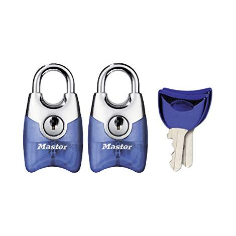 Master Lock 4630EURTAST Confezione da 4 Lucchetti a Chiavi con Archetto con Protezione, Colore casuale, 4,4 x 2 x 1,4 (1/4)