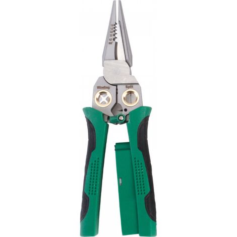 Pince à dénuder verte, 20,262 cm, 1 pièce, antidérapante, pince à dénuder multifonctionnelle avec testeur de tension, pince d'électricien. (1/5)