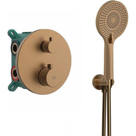 Conjunto Empotrar 2/3 Fun. Termostatico Round Cobre - GME