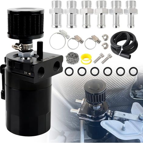 Réservoir d'huile 300 ml avec filtre à air, séparateur air/huile universel pour moteur, kit réservoir d'huile, noir (1/5)
