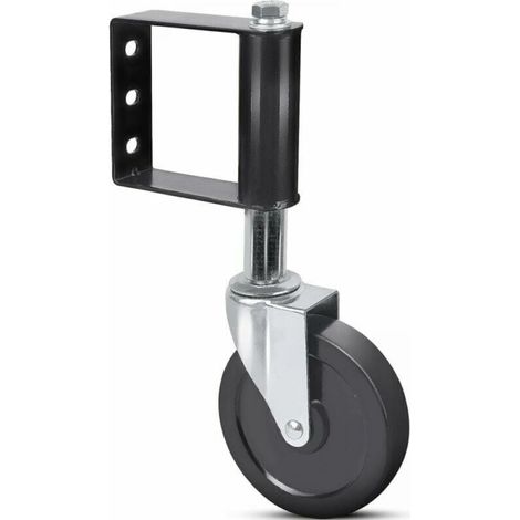 Aging-resistant rubber gate rollers, spring loaded, with universal mounting plate, load capacity 100kg, 100mm (1/5)