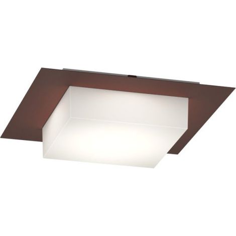 Plafoniera moderno top light miami plus q gx53 led ip54 alluminio policarbonato, finitura metallo corten