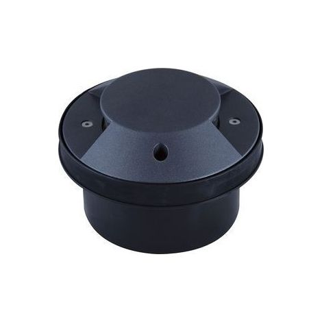 Encastré de sol fluo 10W Ø 205mm anthracite 2D indirect avec lampe 4000K G24q-1 ballast elec IK08 IP67 ILO DUAL EBENOID 079701