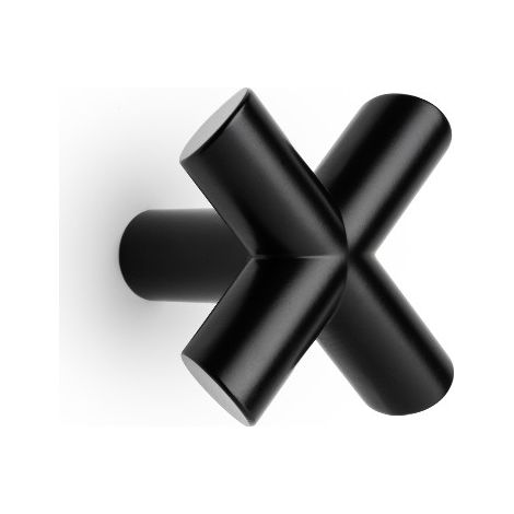 Patère Equis - talla 80x80mm. Noir mat