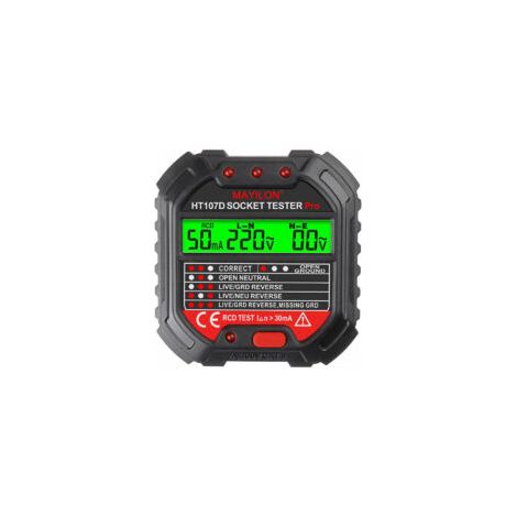Testeur de fil de terre pour testeur de prise, phase de prise (réglementation UE HT107D)