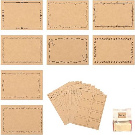 Etiquetas autoadhesivas para escribir, 8 pegatinas por hoja, 20 hojas, Etiquetas, estilo vintage, mudanzas, vasos, bolsas, la oficina, 8 estilos (1/5)