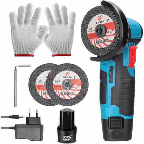 Meuleuse d'angle 12V sans fil Brushless 19 500 tr/min avec 1 batterie – Outil de coupe, meulage et polissage portable (1/5)