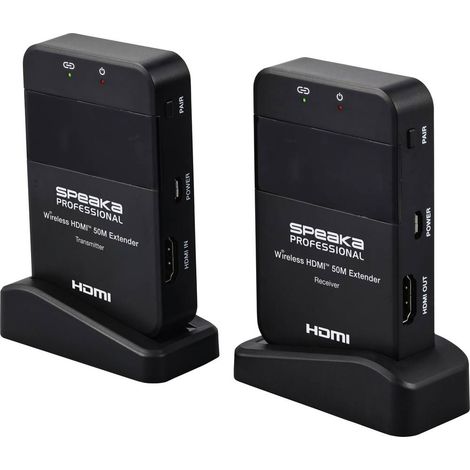 SpeaKa Professional SP-HDE-320 Kit trasmissione segnali HDMI senza fili 50 m 5 GHz 1920 x 1080 Pixel (1/5)