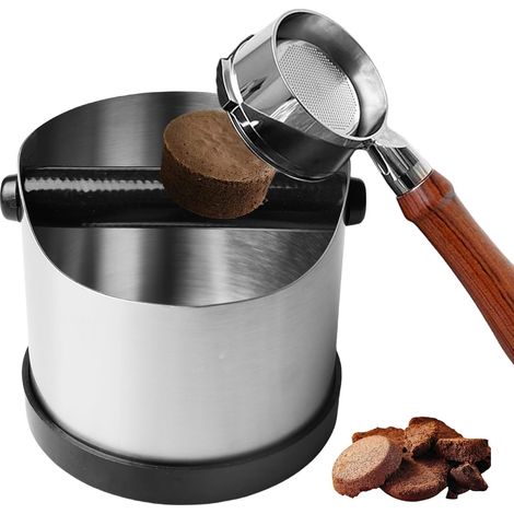 Récipient de Tapotement pour Porte Filtre, Boite Café Knock Box 700 ml, Boite À Café Knock Box en Inox, Bac À Marc de Café, Boîte de Récupération pour la Collecte et Le Recyclage Du Café (1/5)
