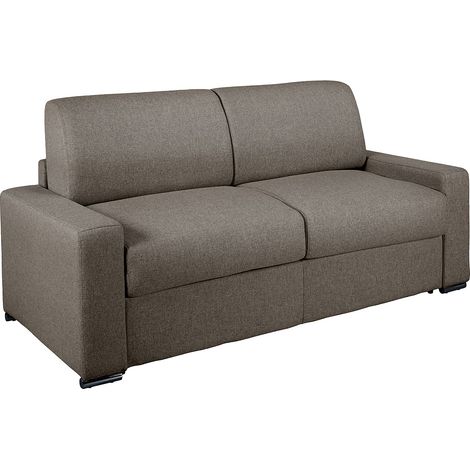 Canapé 3 places convertible express en tissu anthracite - Couchage 140 cm - Matelas 22 cm avec mémoire de forme CALITO