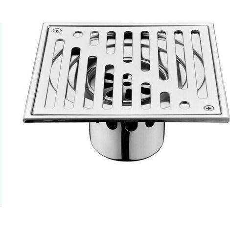 Large Walk In Shower Drain 150mm Square Shower Floor Drain Stainless Steel Square Floor Drain For Bathroom Odor Resistant LOY (1/4)