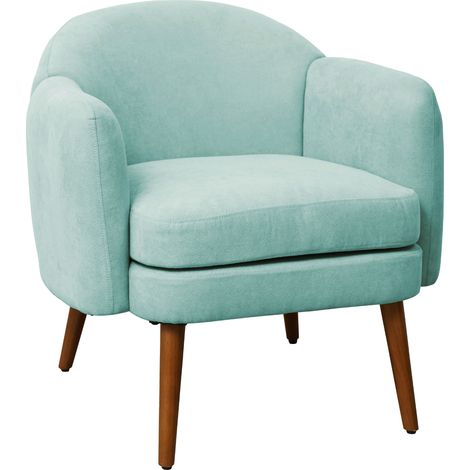 Svita – Fauteuil relax rembourré moderne vert/bleu – Accoudoirs confortables – Dimensions 60x68x79cm – Matériau polyester et bois d'hévéa
