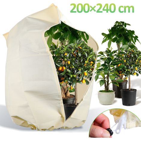 Copertura invernale. 100g/m². 200 x 240CM. Vela per svernamento piante. sacchetto spesso con cerniera e coulisse (1/5)