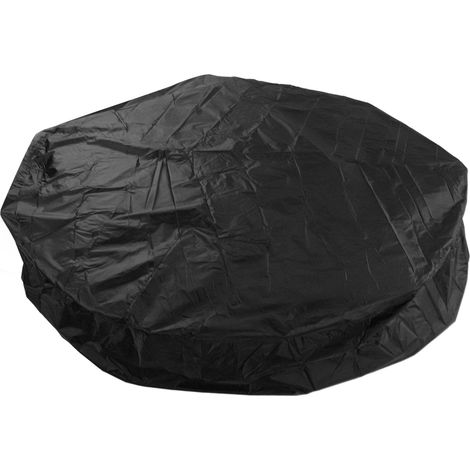 Housse de protection pour mobilier de jardin, housse ronde pour baignoire balnéo 190, taffetas de polyester argenté, imperméable, 215 x 70 cm, noire (1/5)