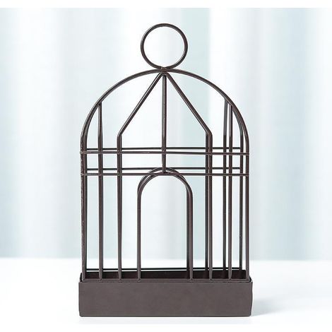 Sollbry Brûle-encens rétro, cage à oiseaux suspendue portable, décoration de jardin extérieur, bar de cour intérieure, bureau (noir, 21 × 12,5 × 4,3 cm) (1/4)