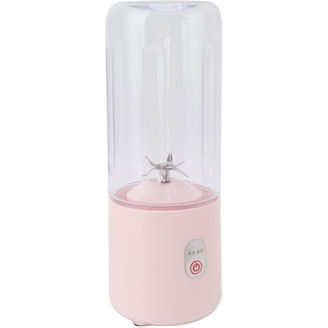 Mini blender portable 500 ml pour smoothies et milkshakes, rechargeable par USB, avec 6 lames pour le sport et les voyages, rose (1/5)