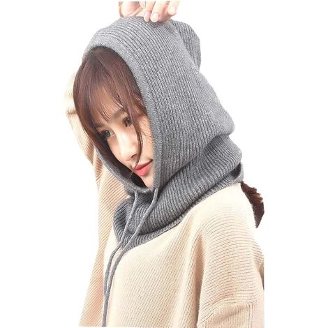 Cagoule pour femme, bonnet d'hiver en cachemire tricoté, masque de ski, casquette d'extérieur (1/4)