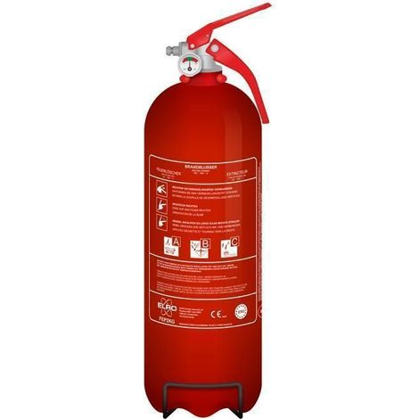 Extincteur à poudre - ELRO - FEP2KG - 2 kg - Classes A/B/C (ABC) - Conforme EN3