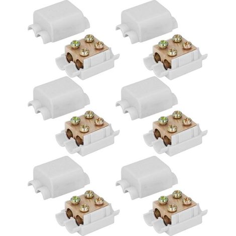 6PCS Bornier Electrique 16mm² Connecteur Séparateur de Fil 1000V 100A Haute Puissance M3 Filetage Conception Fendue Connecteurs Rapides pour Connexion de Fil électrique 2.5‑16mm² (1/5)