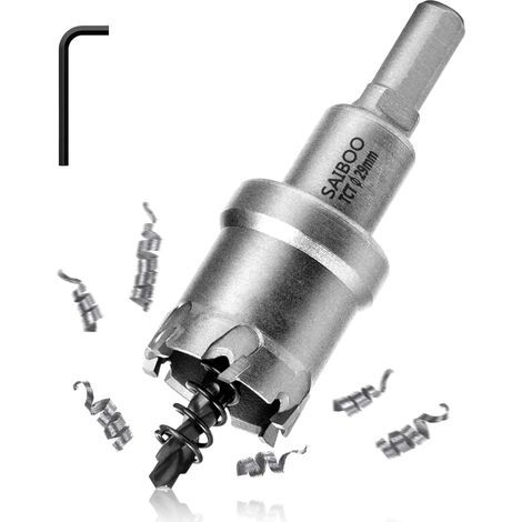 Foret de Scie Cloche en Métal, Coupeur de Trou de Dents en Carbure de Tungstène avec Foret Pilote pour L'acier Inoxydable, Le Métal, au Fer, à L'aluminium et au Laiton (1/5)