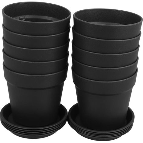10-Piece Thickened Plastic Flower Pot Set with Drainage for Indoor and Outdoor Plants and Greenery, Elegant and Durable Design for Balcony and Garden (1/5)